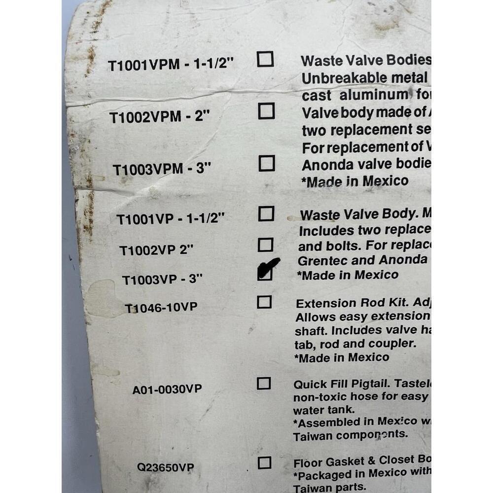 Valterra 3” Blades Waste Valve For RV Holding Tank New In Package - Picture 3 of 3